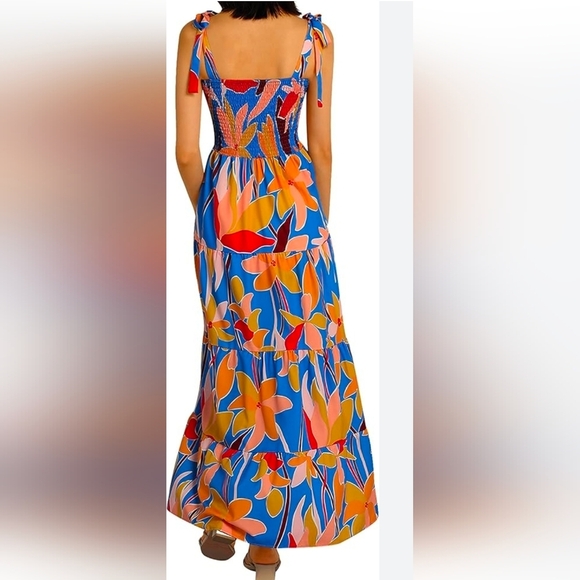 Amazon Dresses & Skirts - Vibrant Floral Maxi Dress Tie Straps